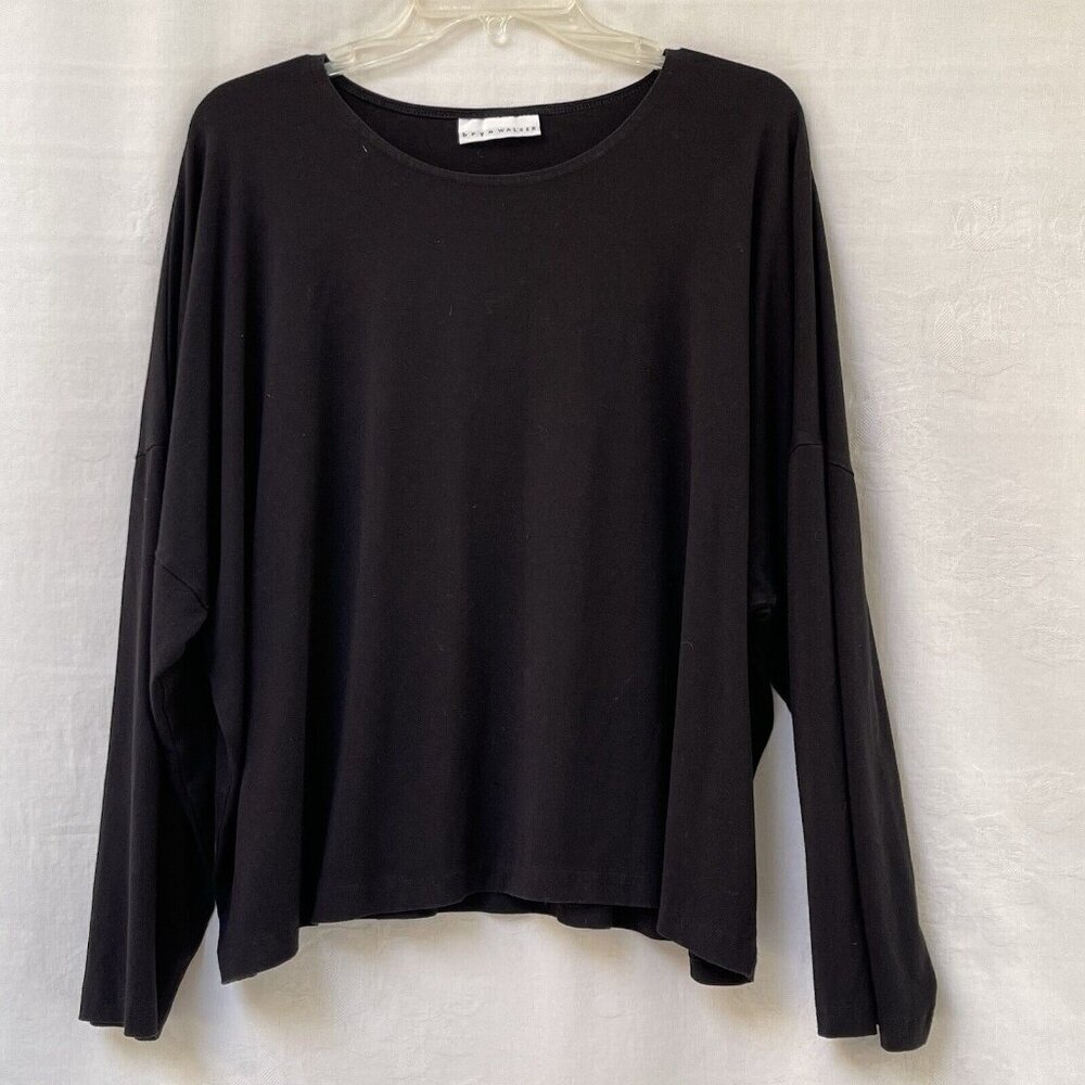 Bryn Walker Pullover Blouse Tunic Womens One Size Lounge Lagenlook Black Goth